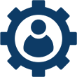 User icon inside a gear