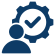 User settings with checkmark symbol