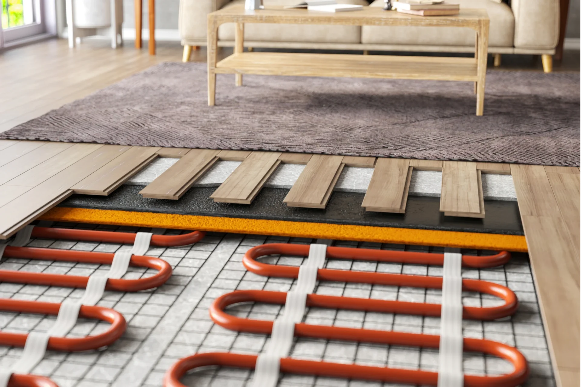 Underfloor heating system installation