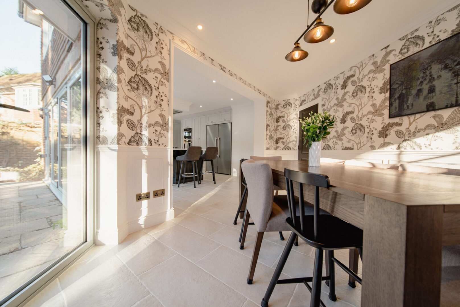 Modern open-plan dining area